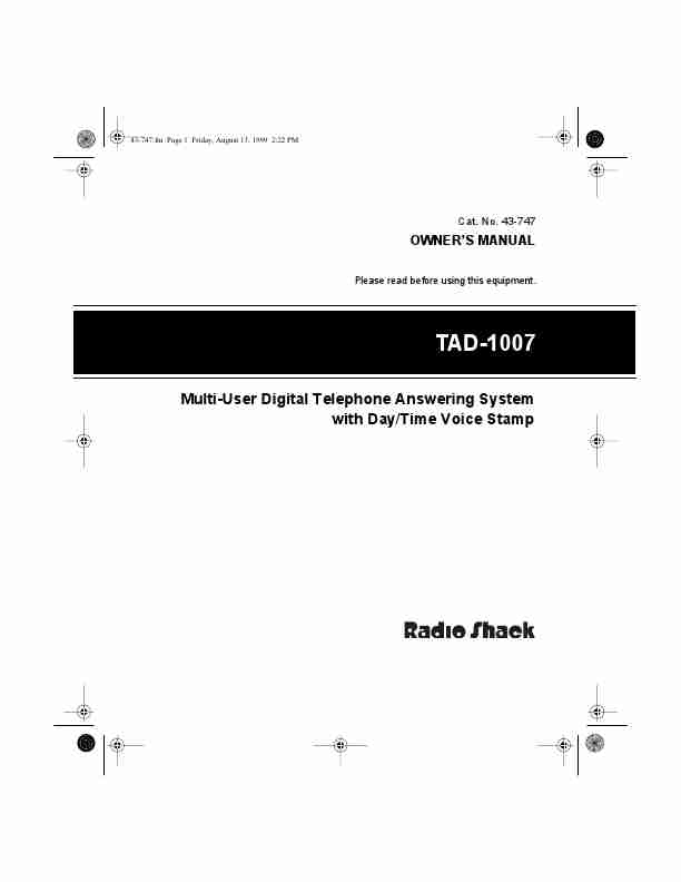 Radio Shack Answering Machine TAD-1007-page_pdf